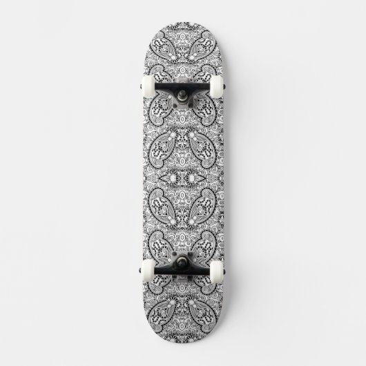 Skateboard Motifs mignons noir blanc (Recto)