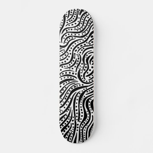 Skateboard Motion sur l'eau - Noir sur blanc (Recto)