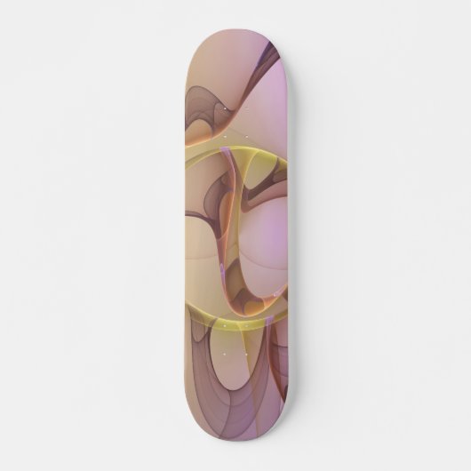Skateboard Motions Abstraites Art moderne rose or fractal (Devant)