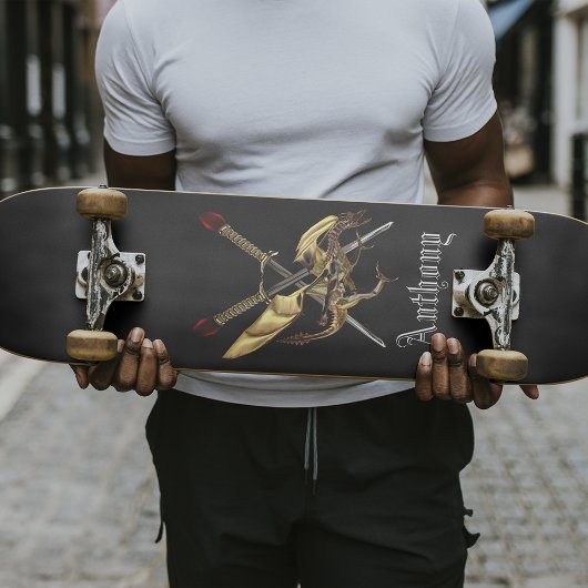 Skateboard Mots Croisés Avec Dragon Personnalisé