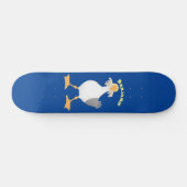 Skateboard Mouette drôle avec frites dessin animé (Horz)