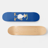 Skateboard Mouette drôle avec frites dessin animé (Horz)