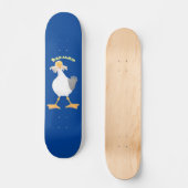 Skateboard Mouette drôle avec frites dessin animé (Recto)