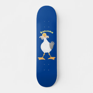 Skateboard Mouette drôle avec frites dessin animé