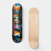 Skateboard Mountain Abstract Graffiti - Devise Vivez pour Rou (Recto)