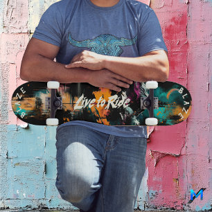 Skateboard Mountain Graffiti Pop Art - Devise Live to Ride