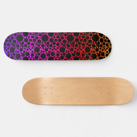 Skateboard Mousse arc-en-ciel noire (Horz)