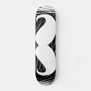 Skateboard Moustache blanche amusante
