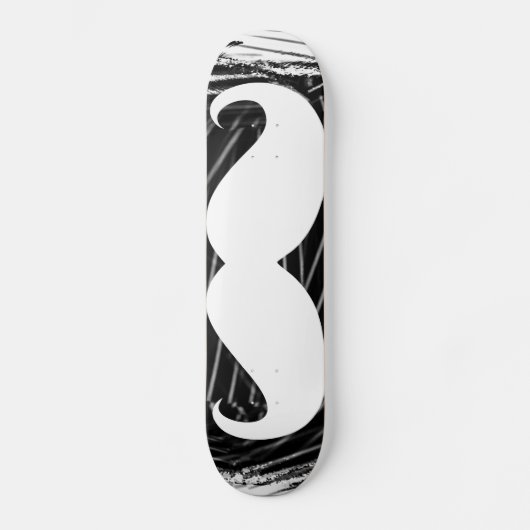 Skateboard Moustache blanche amusante (Recto)