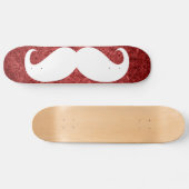 Skateboard Moustache blanche amusante 21 (Horz)