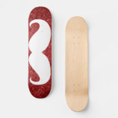 Skateboard Moustache blanche amusante 21 (Recto)