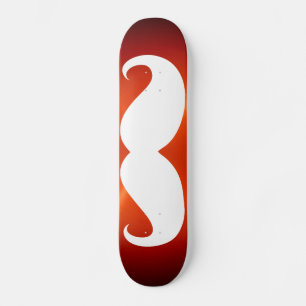 Skateboard Moustache blanche amusante 7