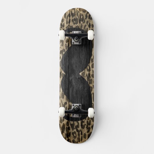 Skateboard Moustache Léopard Vintage #6 (Recto)