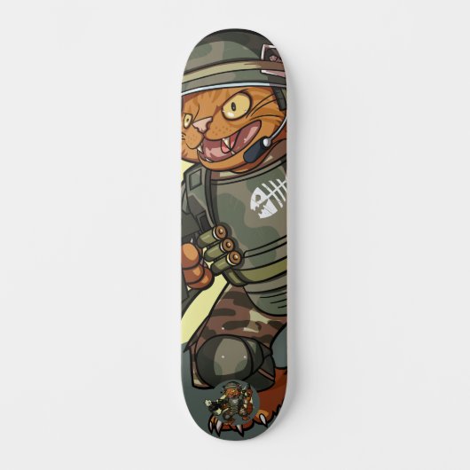 Skateboard Moyenne Sci-fi Marine Tir Gingembre Gingembre Cat (Recto)