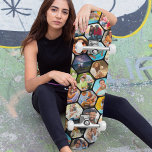 Skateboard Multi Photo Collage Simple Moderne Hexagon Motif<br><div class="desc">Multi Photo Collage Simple Modern Hexagon Motif Skateboard propose un montage photo de vos photos préférées en forme d'hexagone. Parfait pour l'anniversaire, Noël, Fête des Mères, Fête des pères, Grands-parents, frère, soeur, meilleur ami et plus. CONSEIL PHOTO : centrez vos photos avant de les télécharger sur Zazzle. Conçu par ©Evco...</div>