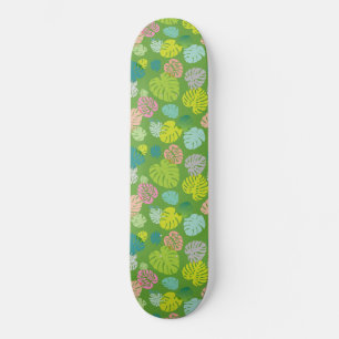 Skateboard Multicolor Feuilles tropicaux 8