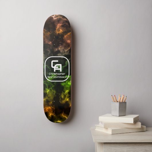 Skateboard Multicolores de monogrammes fumées (Art mural)