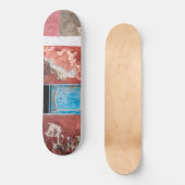 Skateboard Mur coloré avec porte bleue (Recto)