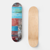 Skateboard Mur, porte et fenêtre rouge, bleu et gris (Recto)
