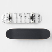 Skateboard Musique en feuille blanche (Horz)