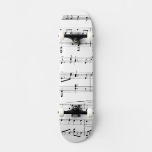 Skateboard Musique en feuille blanche