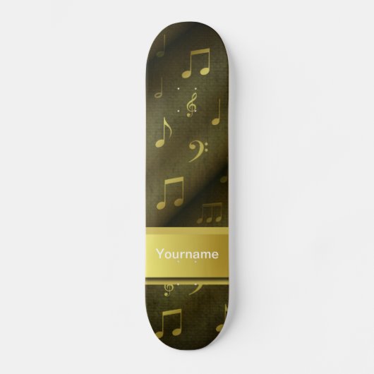 Skateboard musique, note, partition, or, bannière, modèle, (Recto)