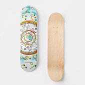 Skateboard Musique, Notes musicales, Marbre (Recto)