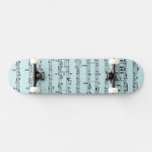 Skateboard Musique Vintage bleu (Horz)