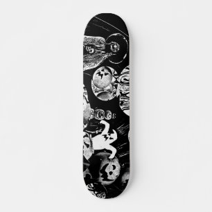 Skateboard My Super Halloween black and white