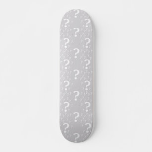 Skateboard Mystère point de question énigme puzzle gris clair