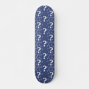 Skateboard Mystère question marque énigme puzzle bleu