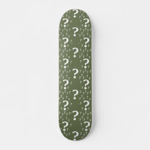 Skateboard Mystère question marque énigme puzzle vert olive