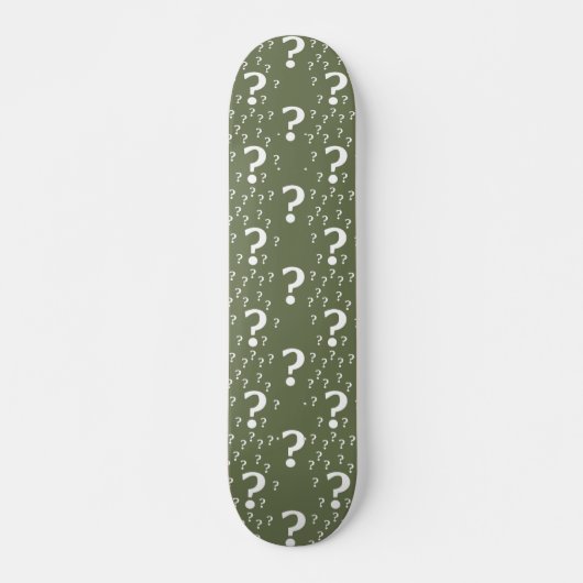 Skateboard Mystère question marque énigme puzzle vert olive (Devant)