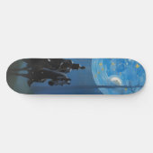 Skateboard Mystérieux Chevalier Noir dans la Forêt Lune (Horz)