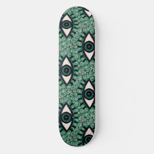 Skateboard "Mystic Emerald Eyes" - Psychedelic Swirl Seamless (Recto)