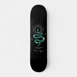 Skateboard Mystic Green Celestin Snake & Name Cosmic Sparkle