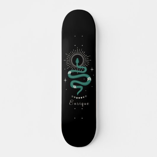 Skateboard Mystic Green Celestin Snake & Name Cosmic Sparkle (Devant)