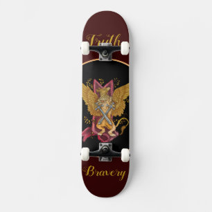 Skateboard Mystic Griffin avec des épées