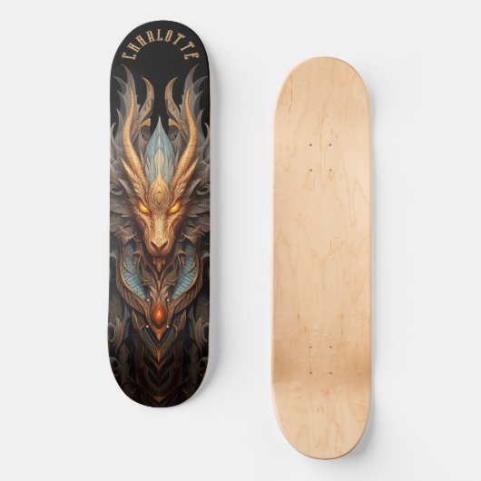 Skateboard Mythical Dragon with Tribal Patterns Dark Fantasy (Recto)