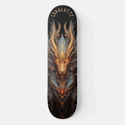 Skateboard Mythical Dragon with Tribal Patterns Dark Fantasy (Recto)