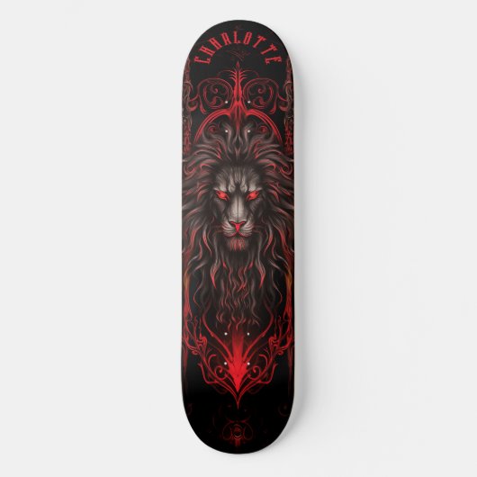 Skateboard Mythical Lion with Tribal Patterns Dark Fantasy (Recto)