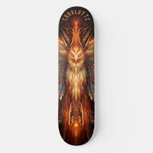Skateboard Mythical Phoenix with Tribal Patterns Dark Fantasy (Recto)