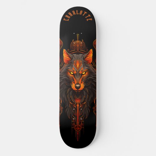 Skateboard Mythical Werewolf Tribal Patterns Dark Fantasy (Recto)