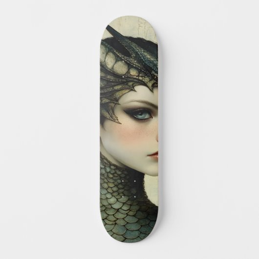 Skateboard Mythologique Dragon Nymph Girly Skate Deck (Recto)