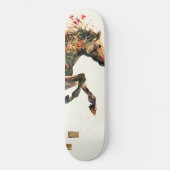 Skateboard Nature Botanique Cheval Floral Jumping (Recto)