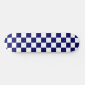 Skateboard Navy Blue and White Checkerboard Pattern (Horz)