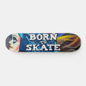 Skateboard Né pour patiner fille avec cheveux bleu graffiti b (Horz)