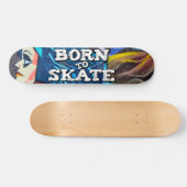 Skateboard Né pour patiner fille avec cheveux bleu graffiti b (Horz)