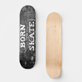 Skateboard Né pour patiner tableau noir graffiti blanc libell (Recto)