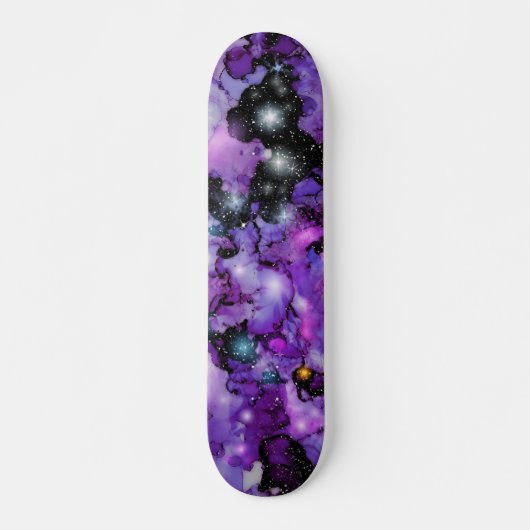 Skateboard Nebula de l'espace violet Étoiles 7 3/4" Skateboar (Devant)